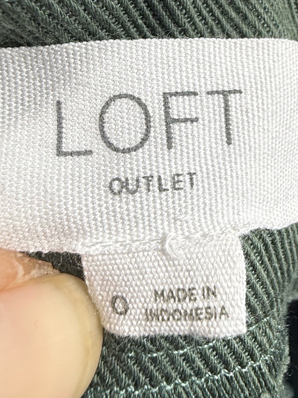 LOFT Green Button-Front Straight-Leg Chinos - Picture 3 of 5